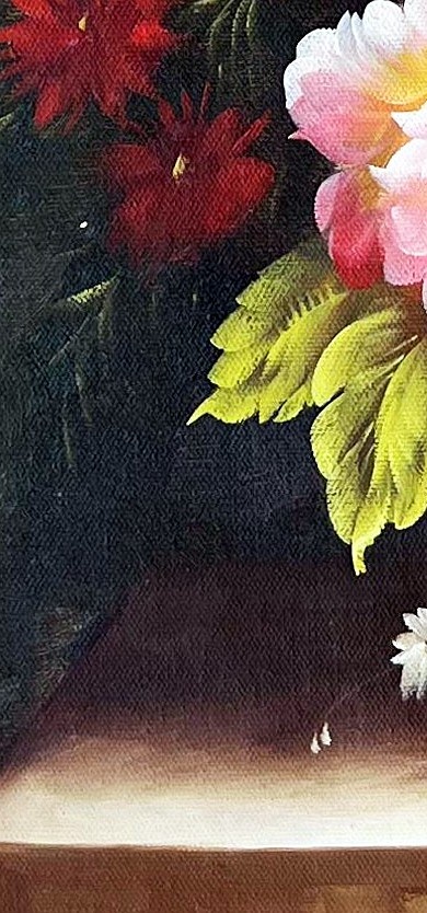 Romantic Floral Still Life with Roses and Peonies - detail