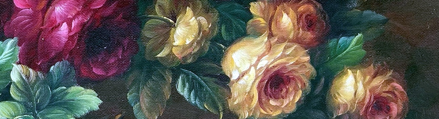 Romantic Floral Still Life with Roses - detail