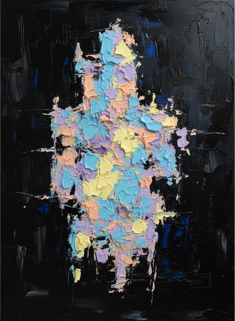 Luminous Fragmented Core Amidst The Eternal Obsidian Void Of Spontaneous Light — Christian Noiret