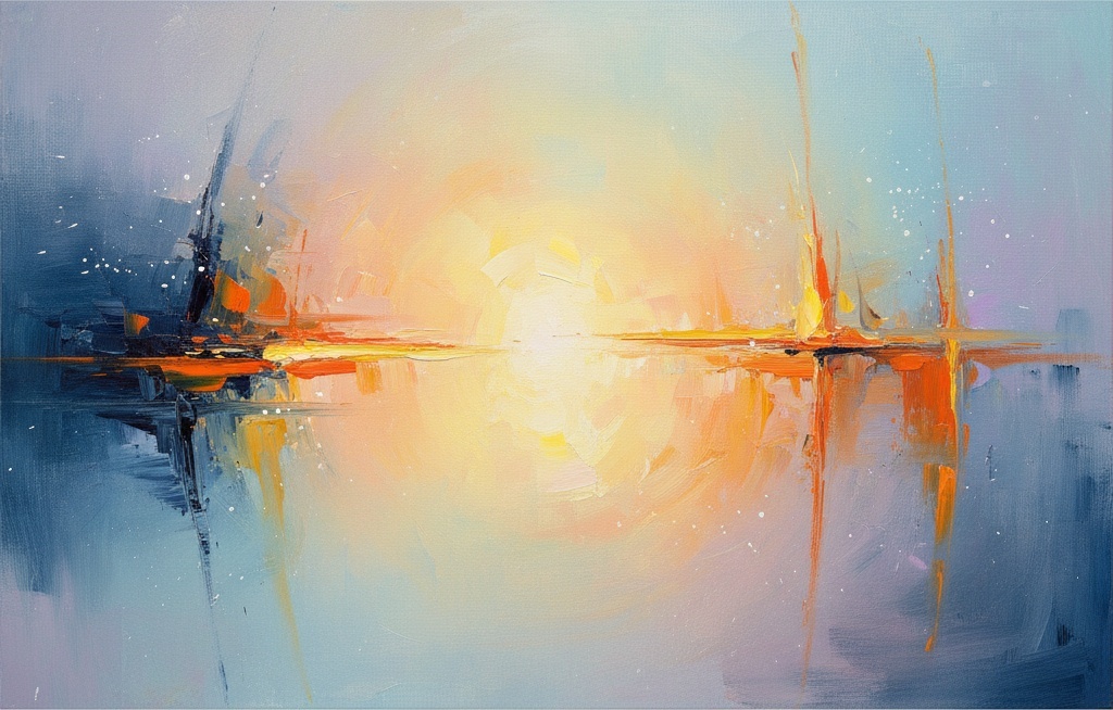 Radiant Horizon: A Singular Symphony Of Luminous Ochre And Deep Indigo Light — Christian Noiret