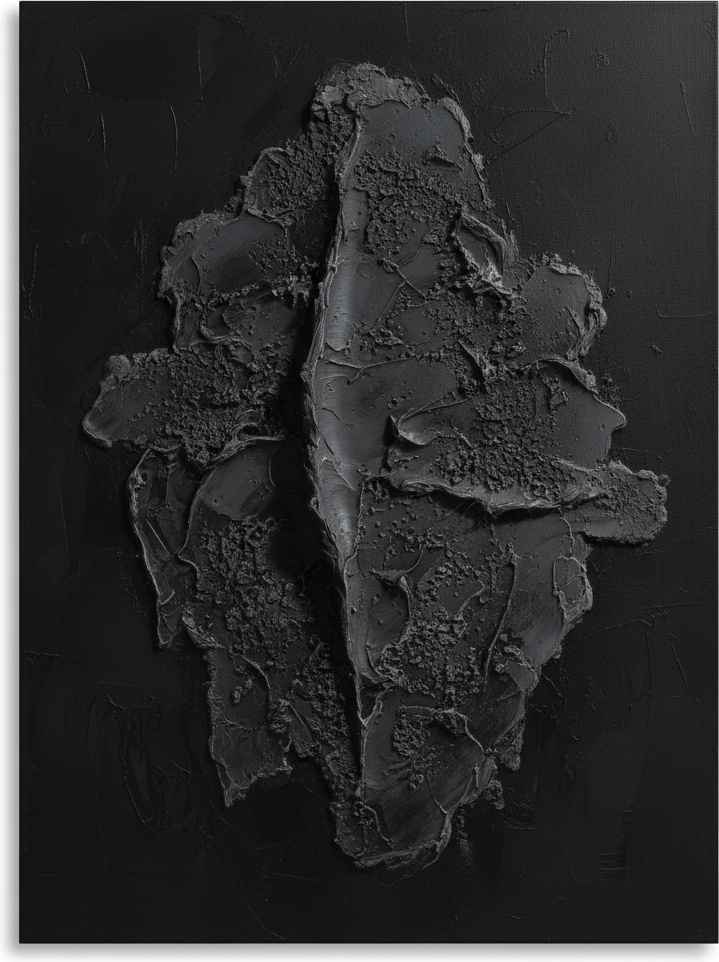 Monolithic Shadows: A Singular Study Of Obsidian Relief And Sculptural Tension — David Moreau
