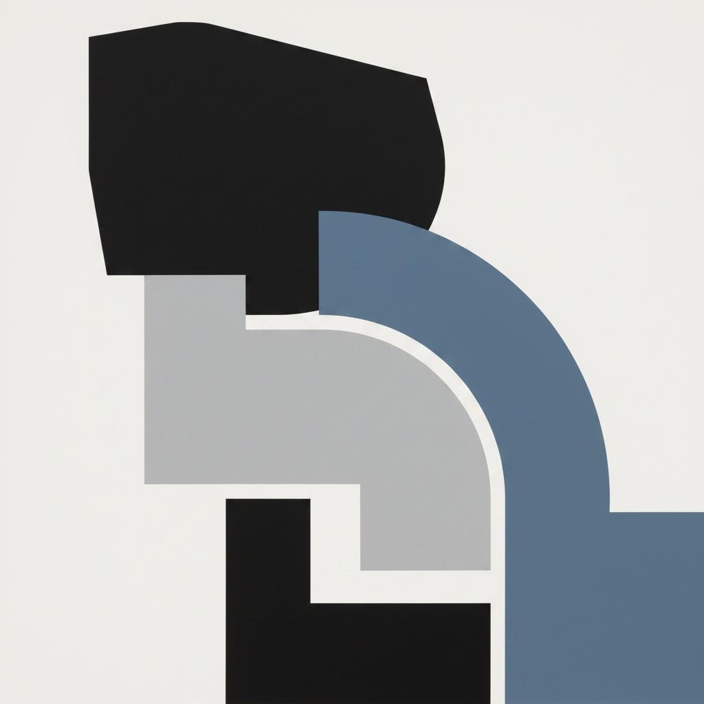 Interlocking Planes Of Slate And Shadow Across A Calculated Void — Laurent Fabre
