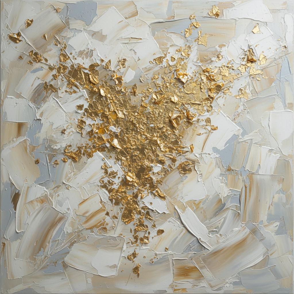 Radiant Gilded Expansion: A Monumental Study In Spontaneous Gold And Impasto Texture — David Moreau