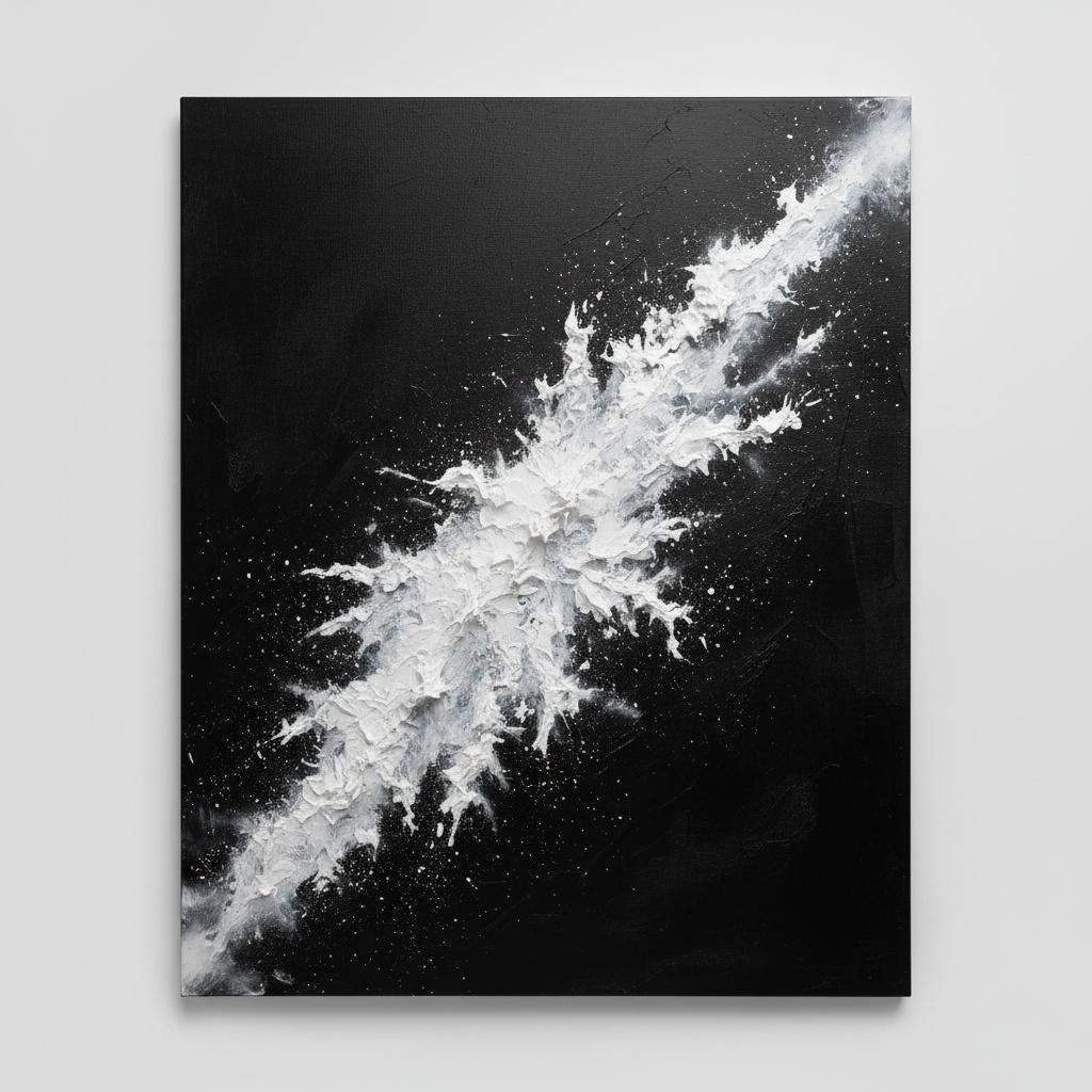 Radiant Fracture In Monochrome: A Monumental Explosion Of Light Within The Void — David Moreau
