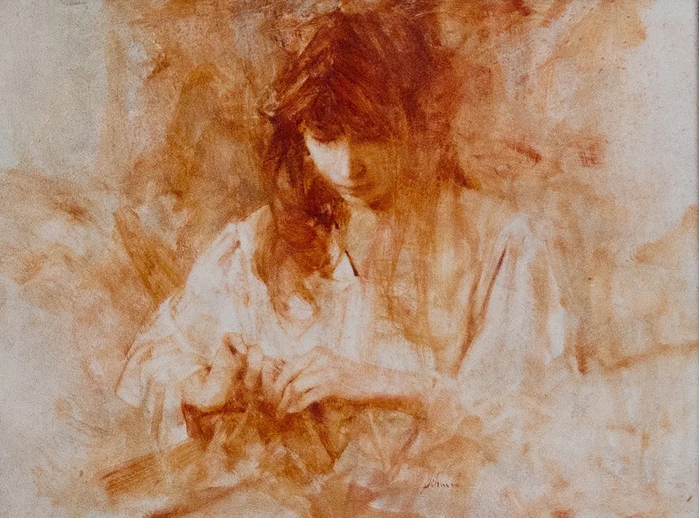 Nancy Sewing — Richard Schmid