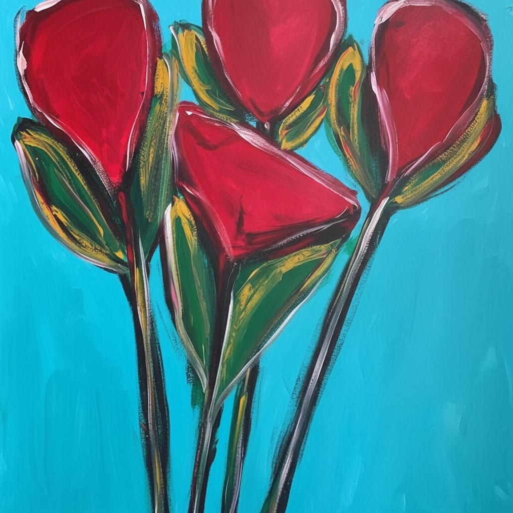 Crimson Bloom Emergence: A Singular Vision Of Vibrant Organic Tension And Texture — Yann Lambert