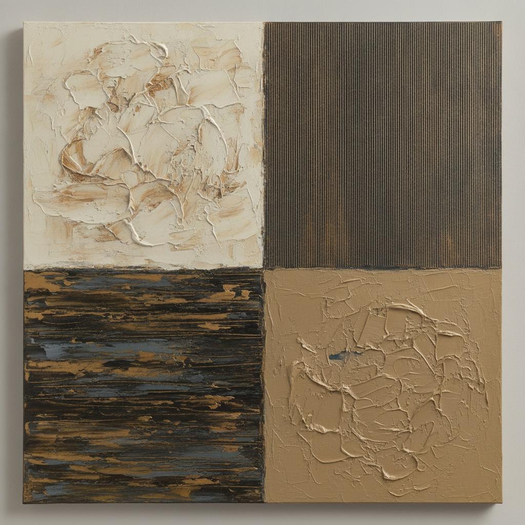 Structured Strata Of Umber And Slate Blue — David Moreau
