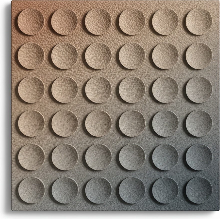 Rhythmic Symmetry: The Meditative Descent Of Terracotta Into Charcoal Depressions — David Moreau