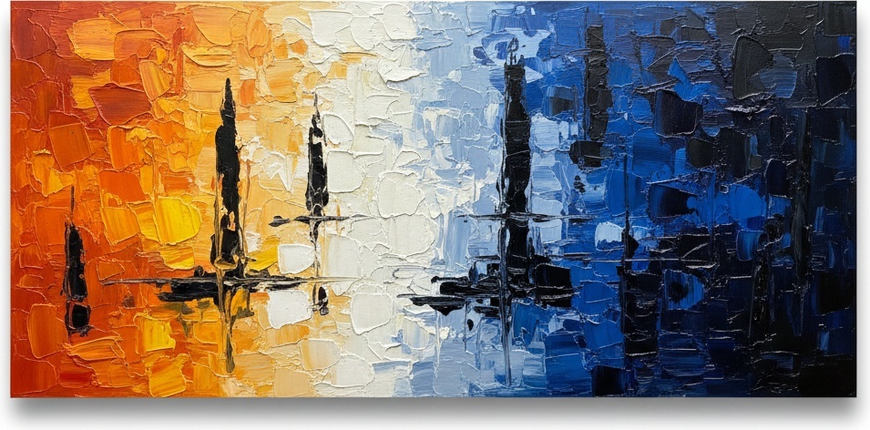 Ethereal Horizon: A Monumental Study Of Light, Shadow, And Abstracted Skyline Silhouettes — Christian Noiret