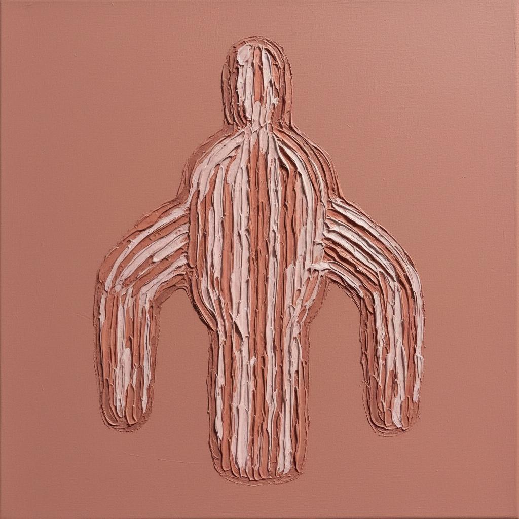 Ethereal Monolith In Terracotta: A Sculptural Study Of Serene Human Form — David Moreau