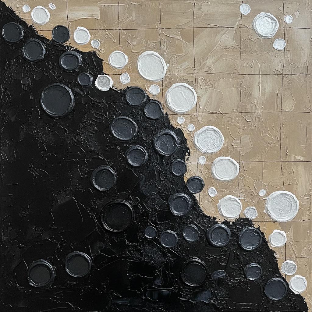 Monolith Of Shadows: An Impasto Study In Obsidian Orbits And Ethereal Light — David Moreau
