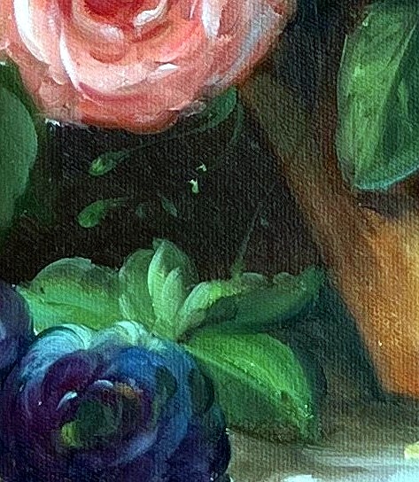 Dutch Style Floral Still Life with Roses - detail