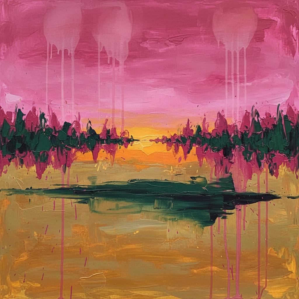 Ephemeral Horizon: A Singular Vision Of Magenta Skies And Gilded Earth — Laurent Fabre