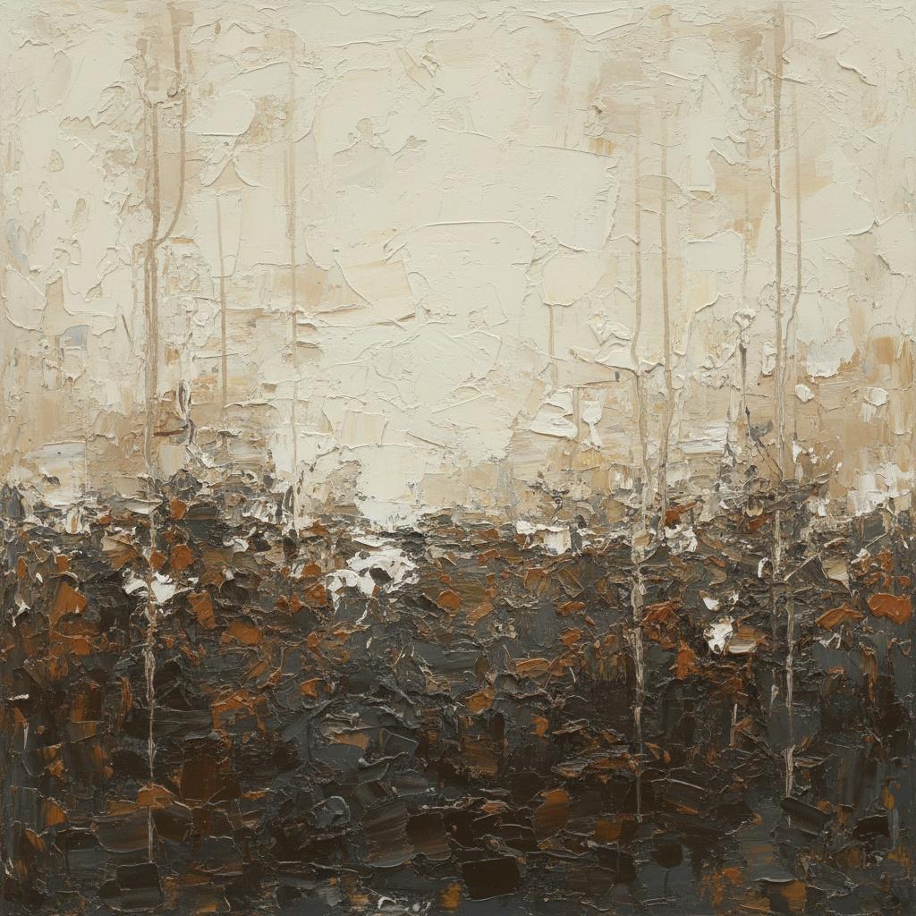 Ephemeral Descent Of Cream And Earth In A Monolithic Abstract Study — David Moreau