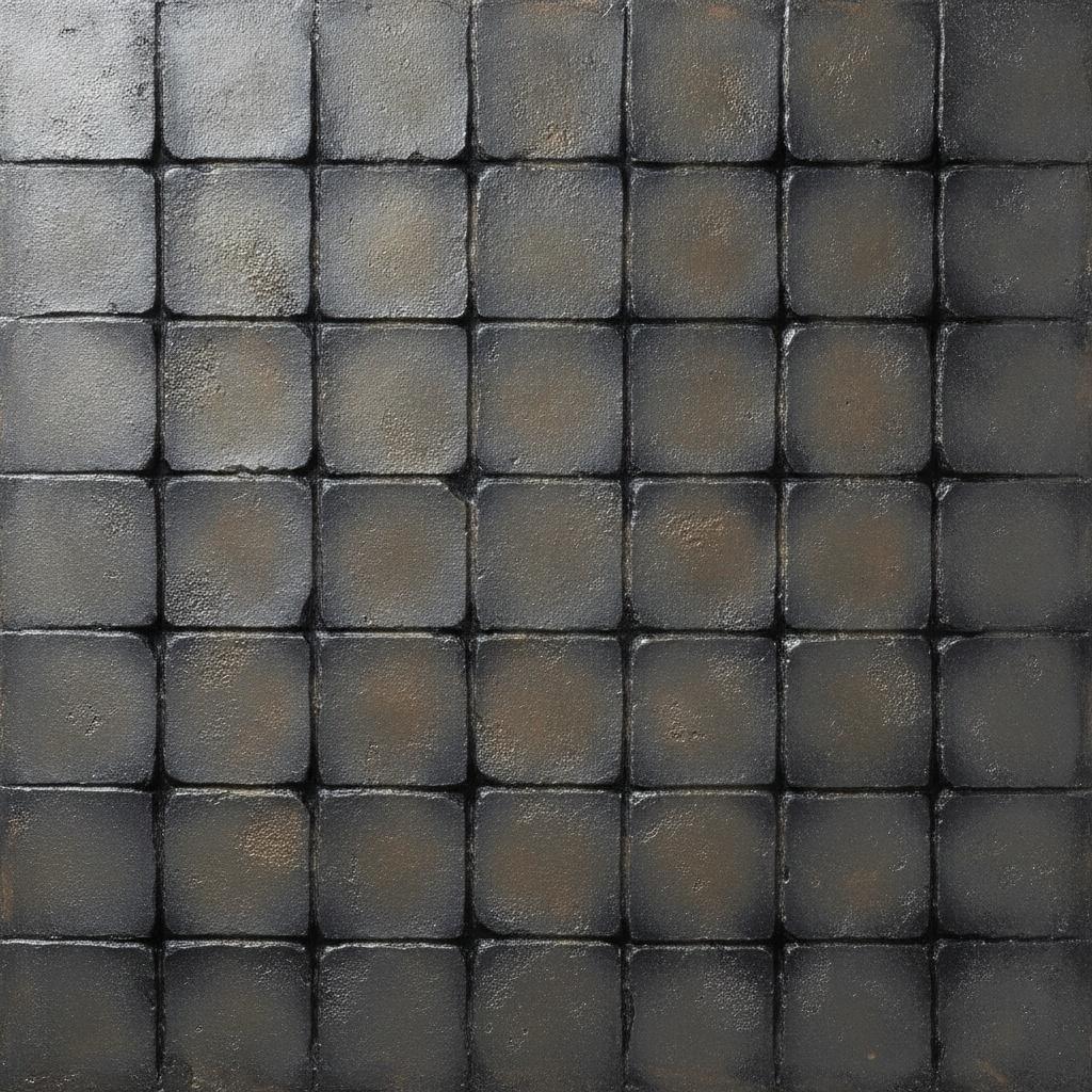 Oxidized Basalt Tesselation In Charcoal And Umber — David Moreau