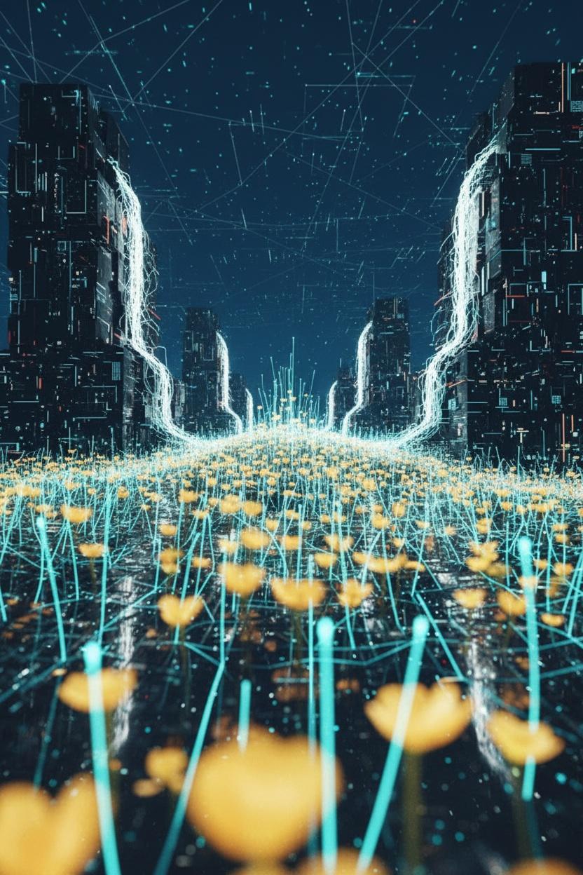Luminous Synthesis: The Golden Neural Bloom — Thibault Moreau