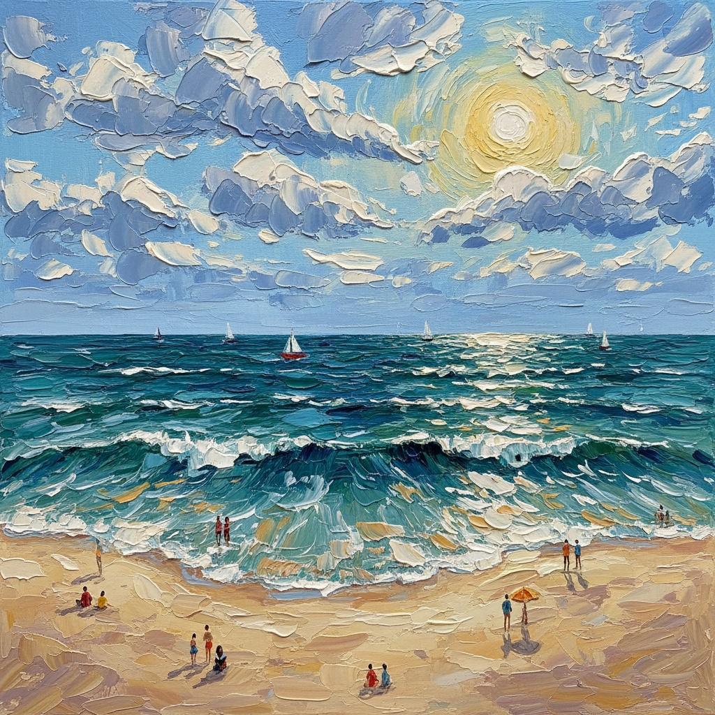 Ethereal Horizon: A Sculpted Symphony Of Sunlit Tides And Infinite Cerulean Skies — Christian Noiret