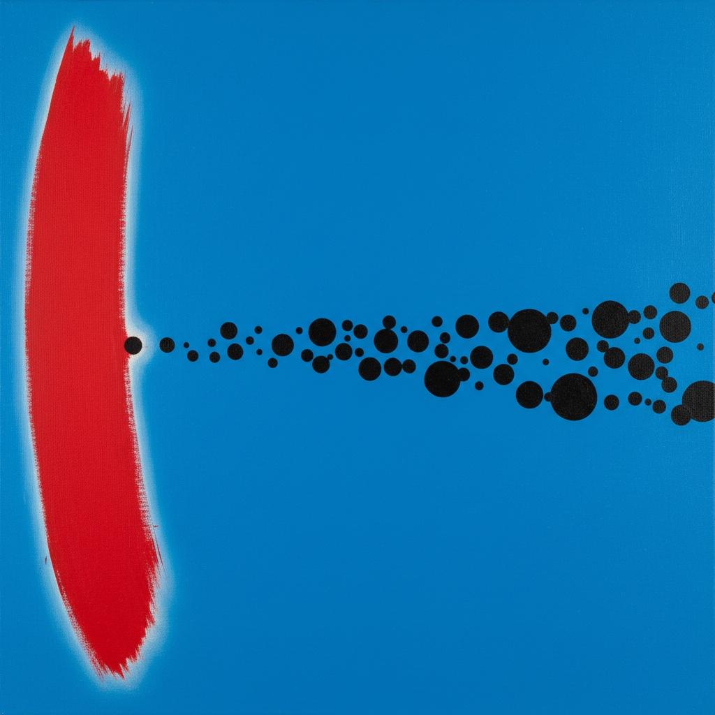 Celestial Trajectory In Cerulean And Crimson: A Singular Vision — Marc Duvallier