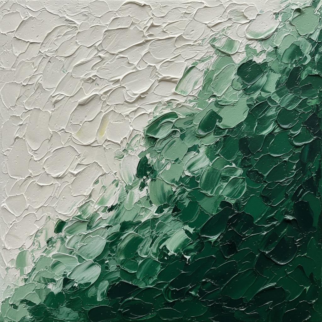 Emergent Textures Of Emerald And Cream In A Singular Monumental Impasto Study — David Moreau