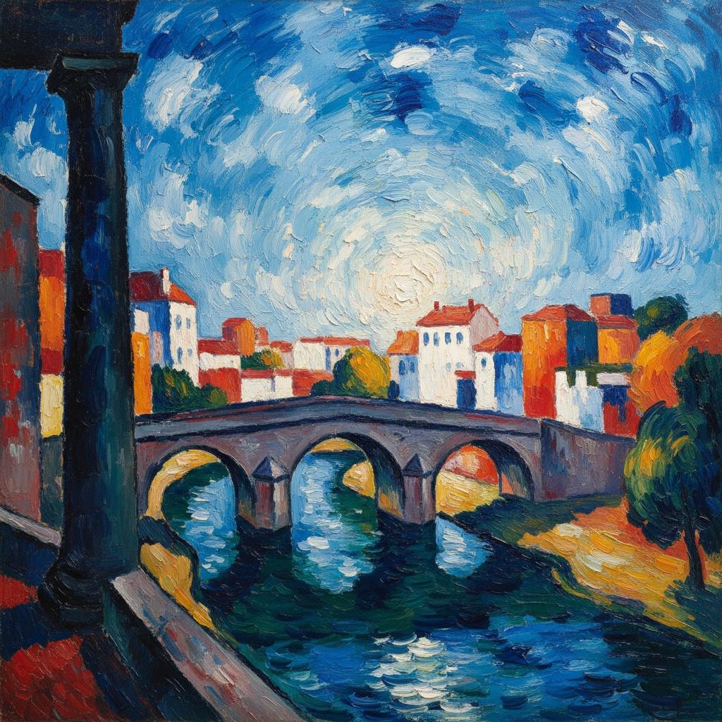 Luminous Arches: A Symphony Of Cerulean And Light — Marc Duvallier