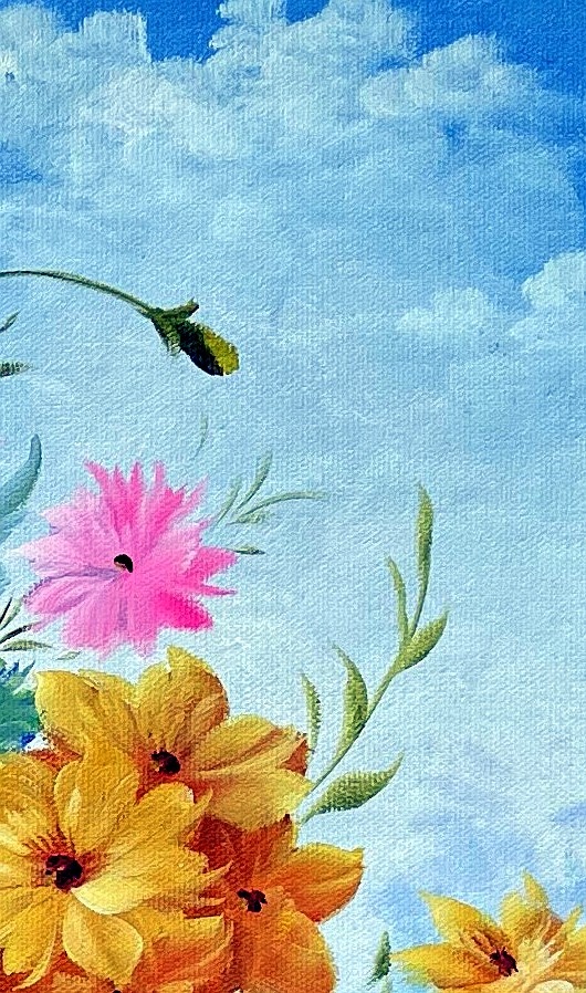 Romanticist Floral Basket with Peonies and Lilies - detail