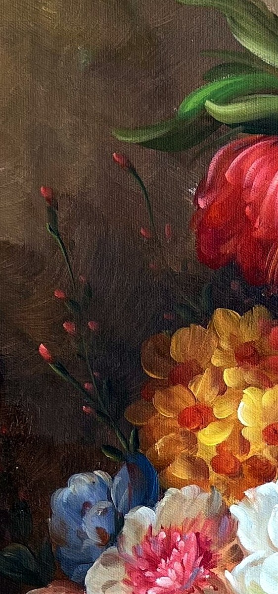 Dutch Style Floral Still Life with Roses - detail