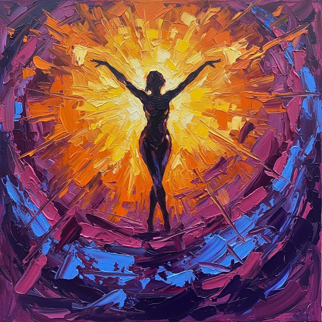 Radiant Singularity: A Monumental Explosion Of Light And Shadow In Impasto — Christian Noiret