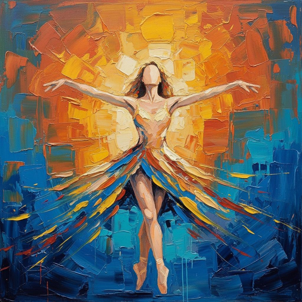 Radiant Emergence: An Ethereal Soliloquy In Prismatic Impasto And Golden Light — Christian Noiret