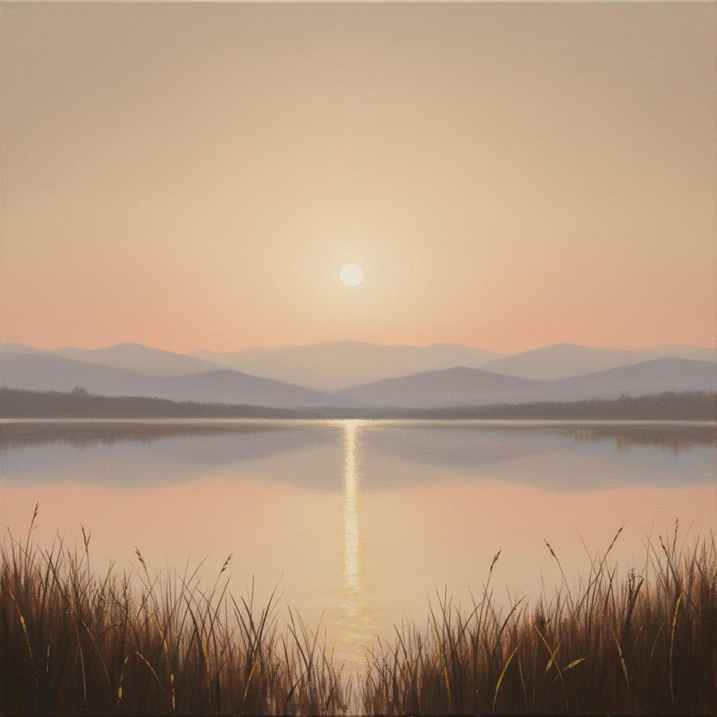 Ethereal Amber Solitude: A Singular Vision Of Serene Mountain Reflections — Laurent Roche
