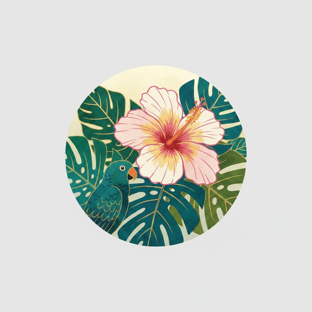Ephemeral Bloom Within Emerald Depths: A Study In Tropical Serenity — Laurent Fontaine