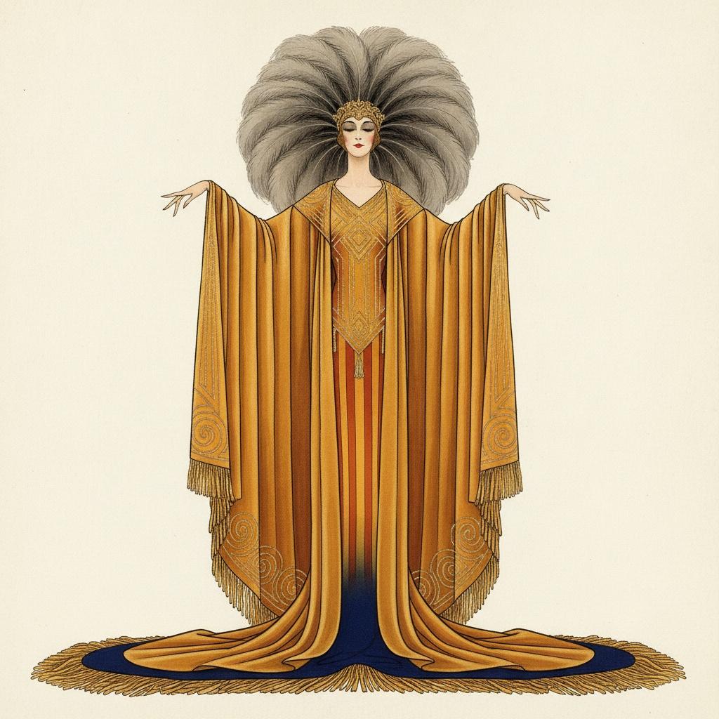 Gilded Silhouette Amidst Grey Feathered Halo — Valentin Laurent De Courcey