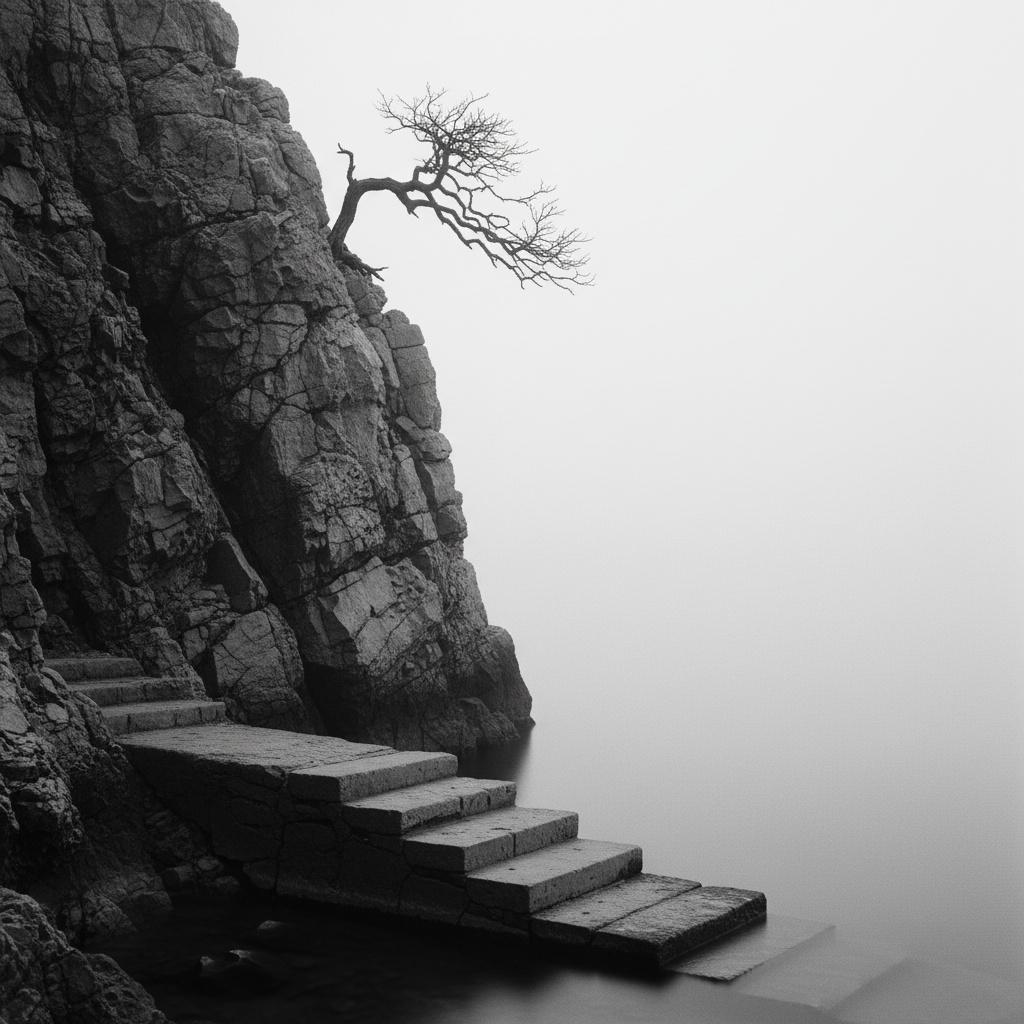 Solitude In Monochromatic Mist: A Singular Descent Into The Ethereal Void — Laurent Garnier