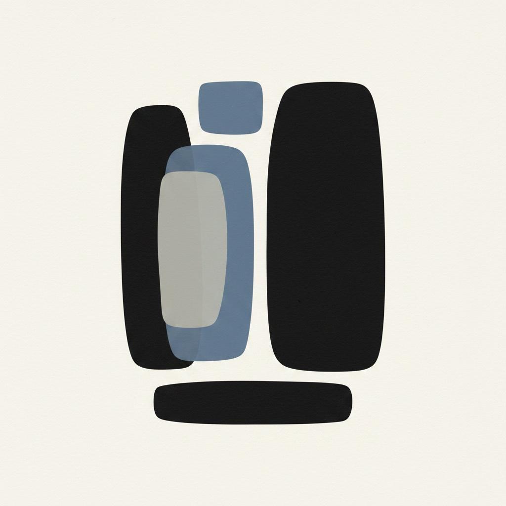 Monolithic Silence: A Meditative Study Of Balanced Forms And Midnight Blue Shadows — Laurent Fabre