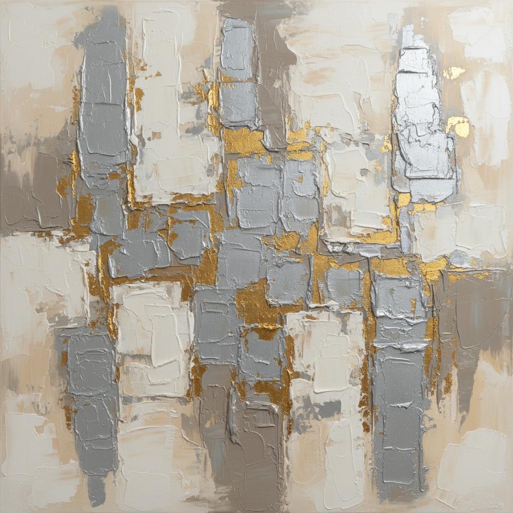 Fragmented Monoliths In Gilded Taupe: A Monumental Study Of Architectural Serenity — David Moreau