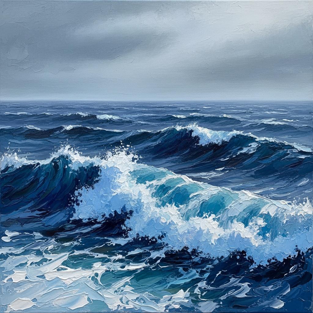Eternal Surge: A Monumental Study Of Churning Cerulean And Sculptural White Foam — Christian Noiret