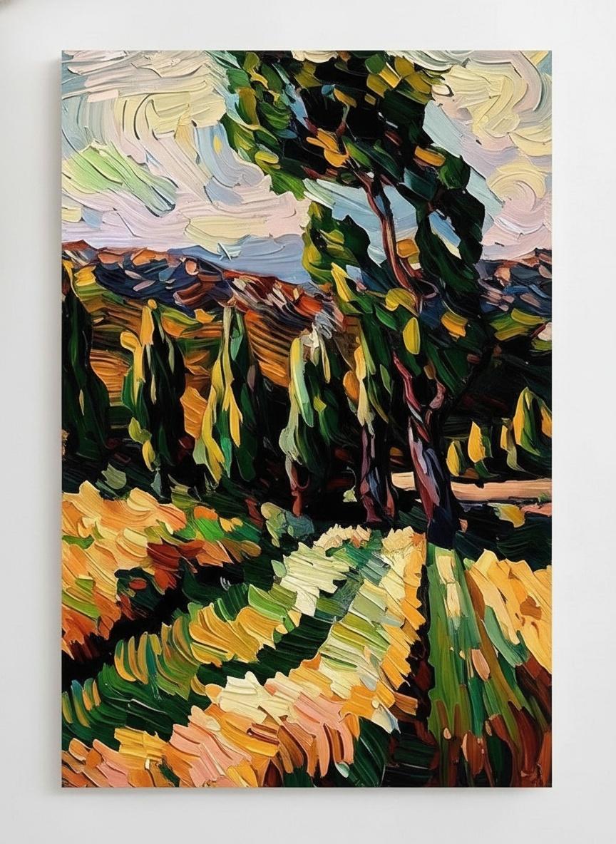 Golden Radiance Through Sylvan Shadows: A Singular Impasto Study In Light And Motion — Christian Noiret