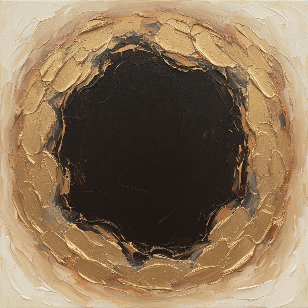 Eternal Eclipse Of Gilded Ochre Within A Monumental Obsidian Void — Laurent Roche