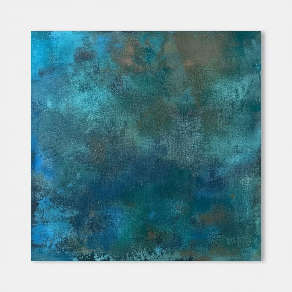 Submerged Echoes In Deep Teal And Muted Bronze: A Singular Abstract Vision — Christian Noiret