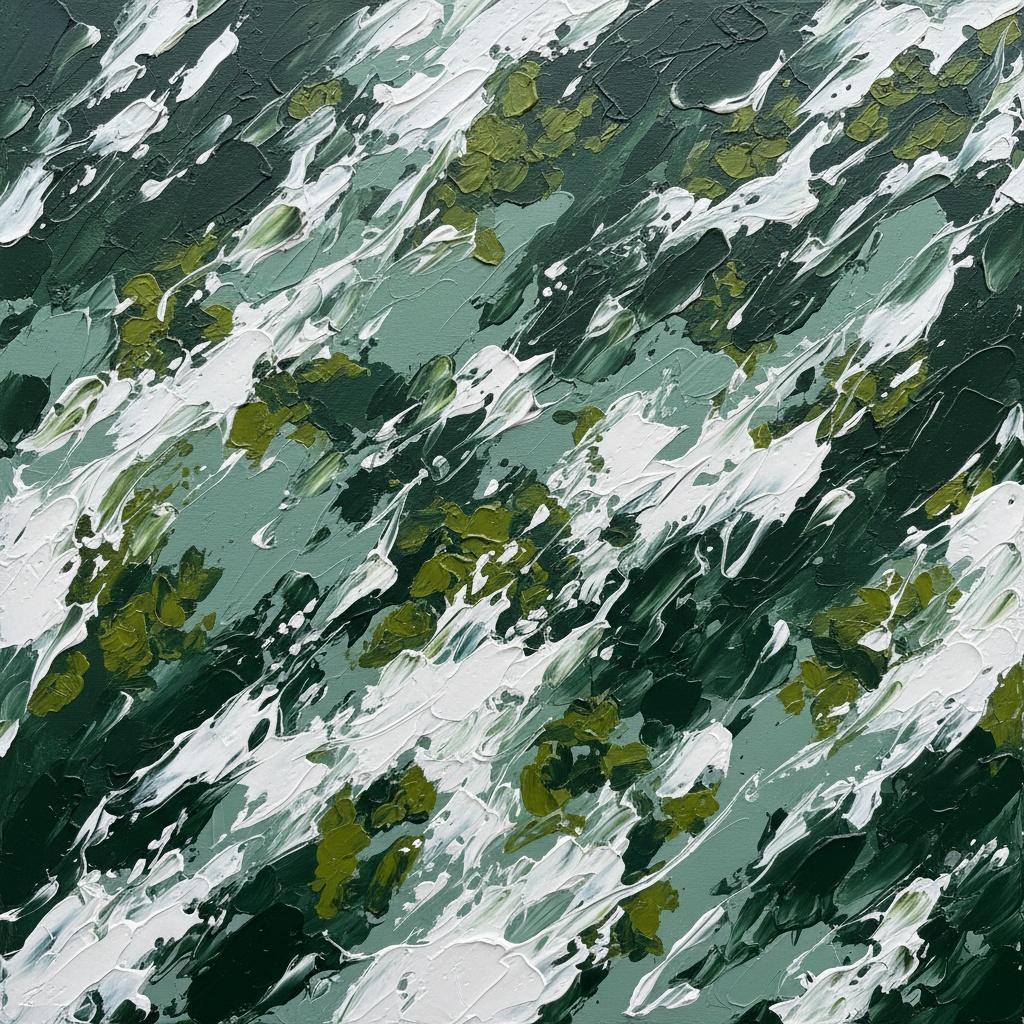 Fragmented Velocity In Sage And Forest: A Singular Study Of Impasto Motion — David Moreau