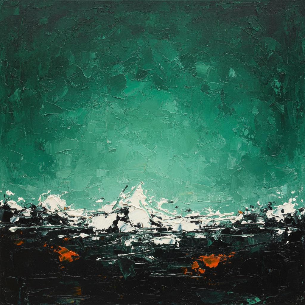 Luminous Emergence Amidst The Turbulent Depths Of A Primordial Teal Horizon — Christian Noiret