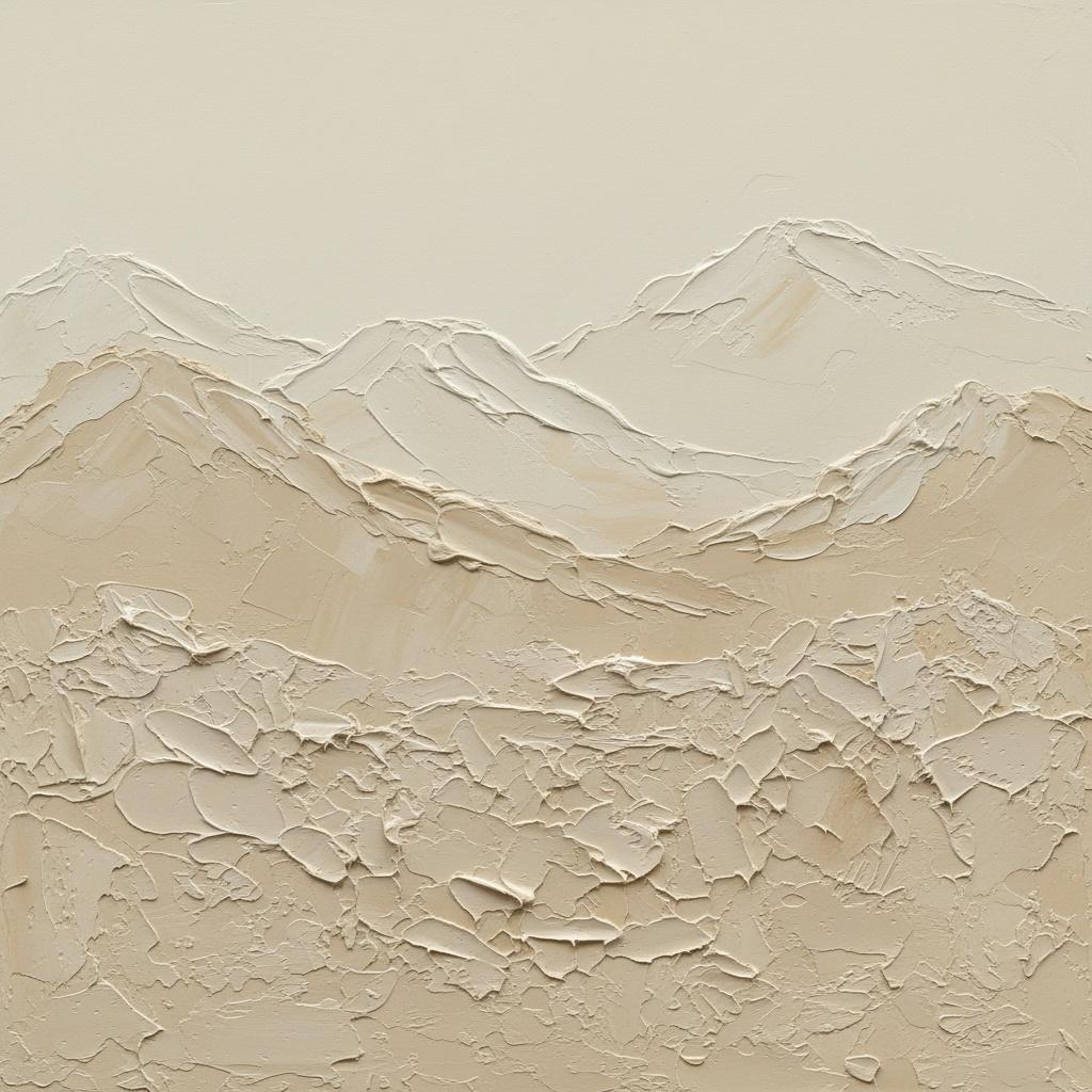 Monolithic Echoes Of Sand: A Sculptural Study In Serene Cream Impasto — David Moreau