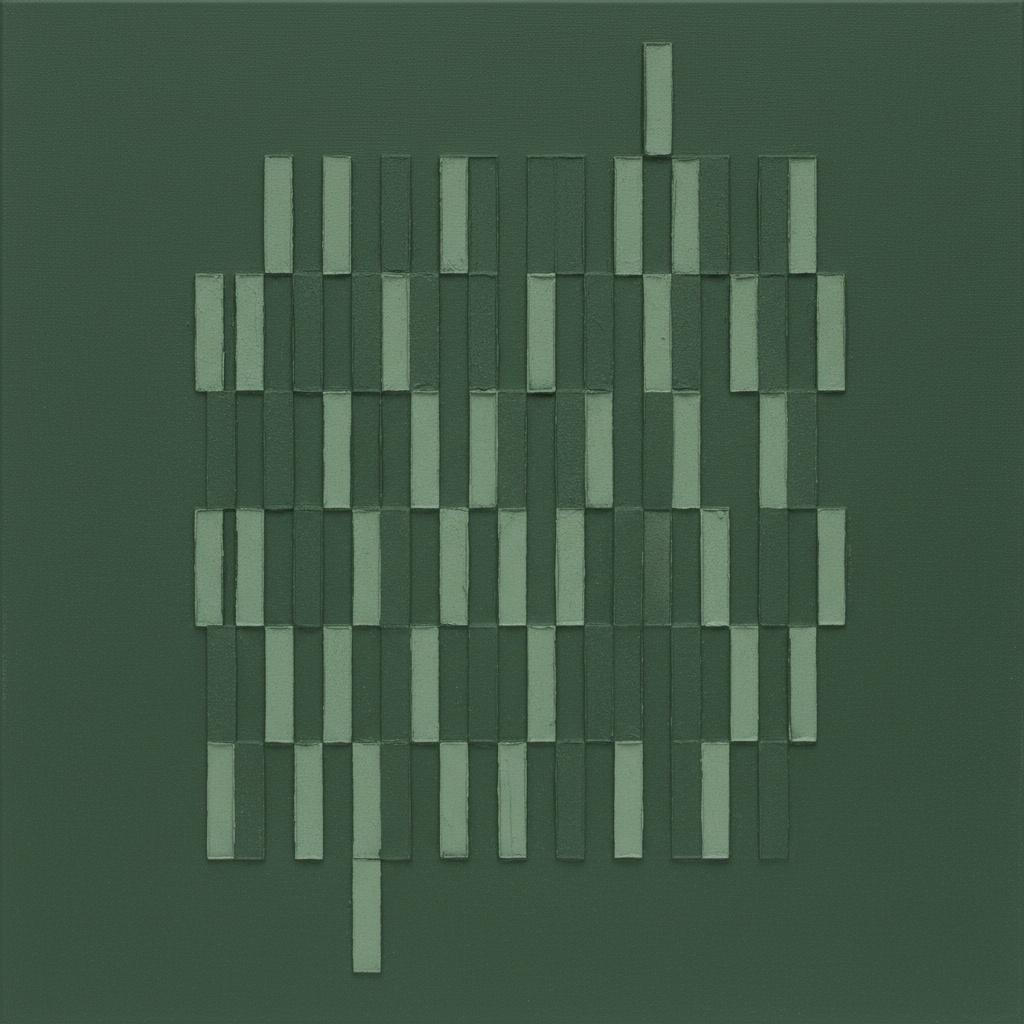 Monolithic Silence In Sage And Forest Green: A Singular Geometric Meditation — David Moreau