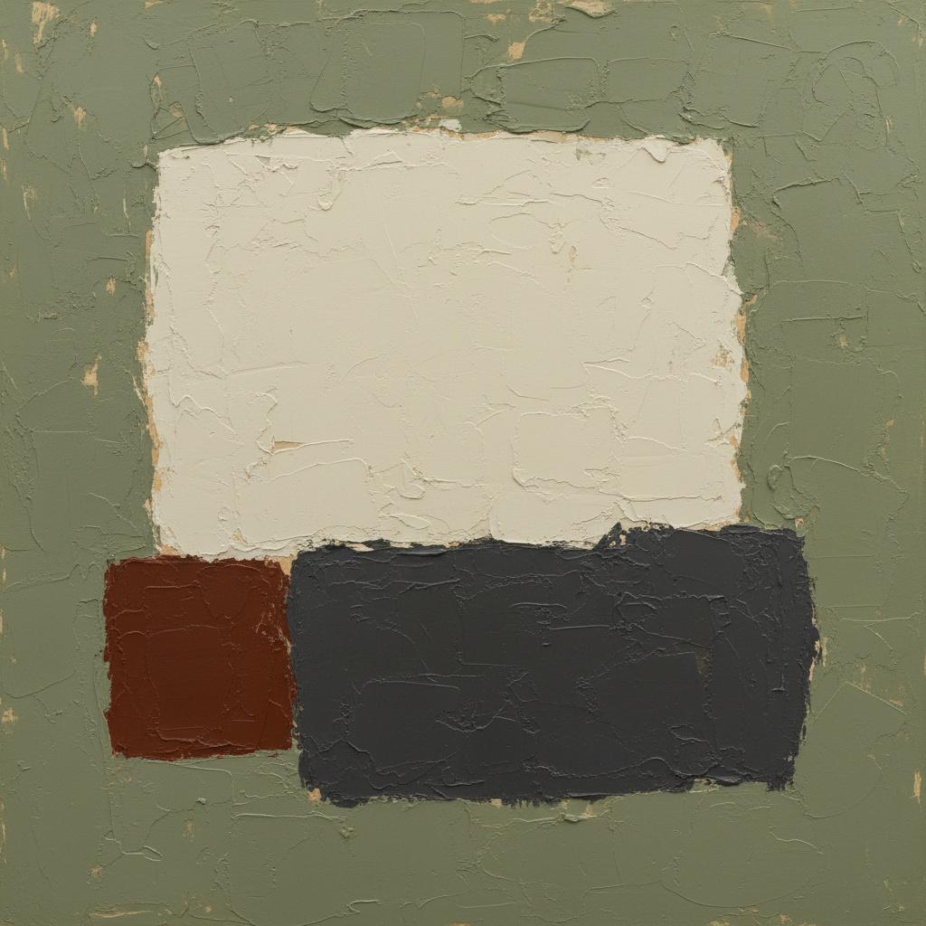 Monolithic Silence: A Sculptural Study In Sage, Charcoal, And Earthbound Heaviness — Laurent Fabre