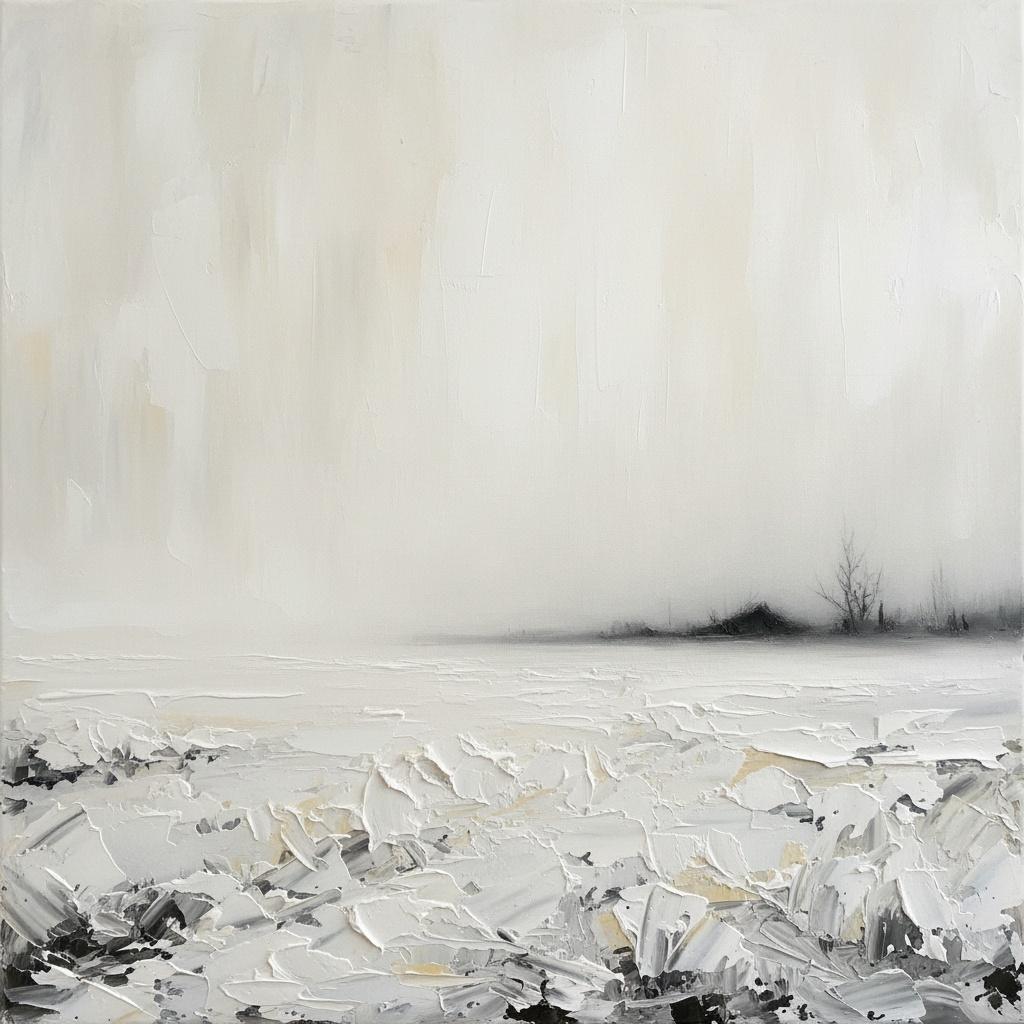 Ethereal Silence: A Monochromatic Study Of Mist And Textured Alabaster Shadows — David Moreau
