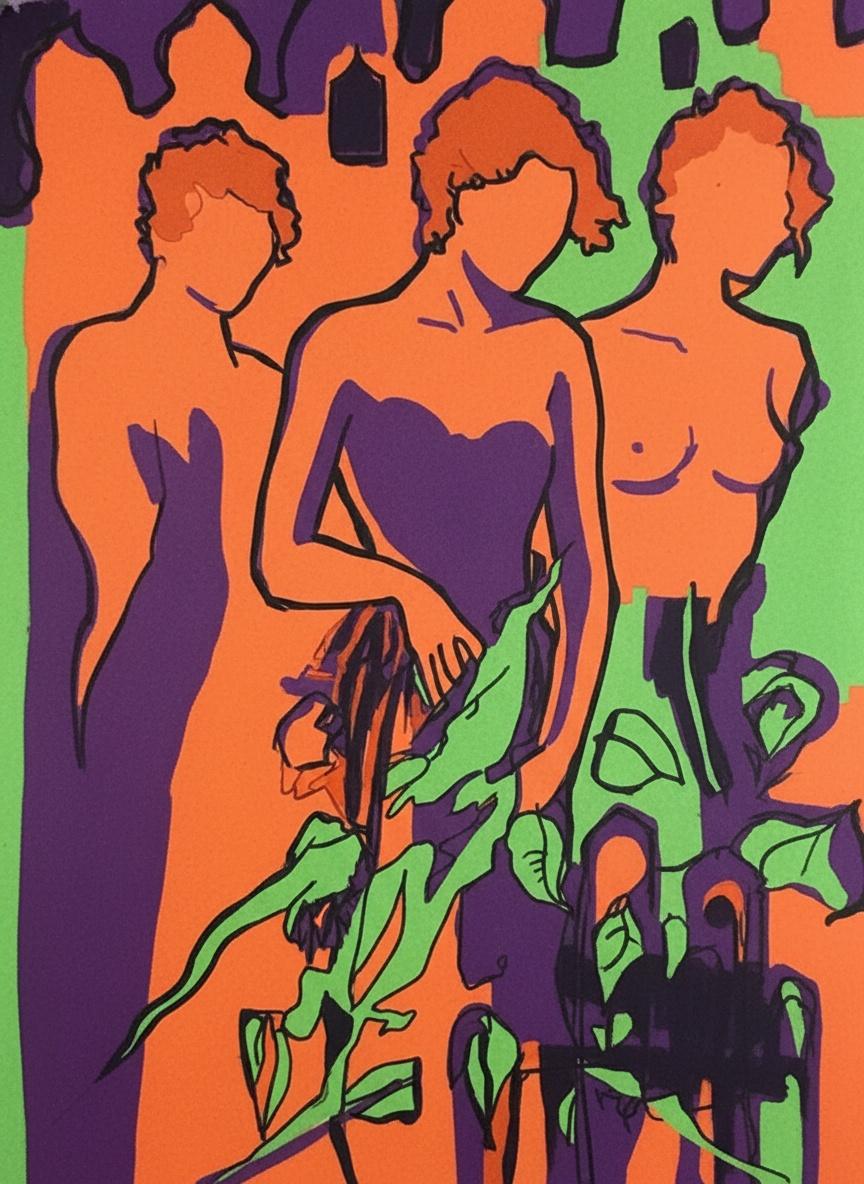 Vibrant Echoes Of Three: A Singular Dance Of Abstract Form And Kinetic Color — Caroline Pelletier