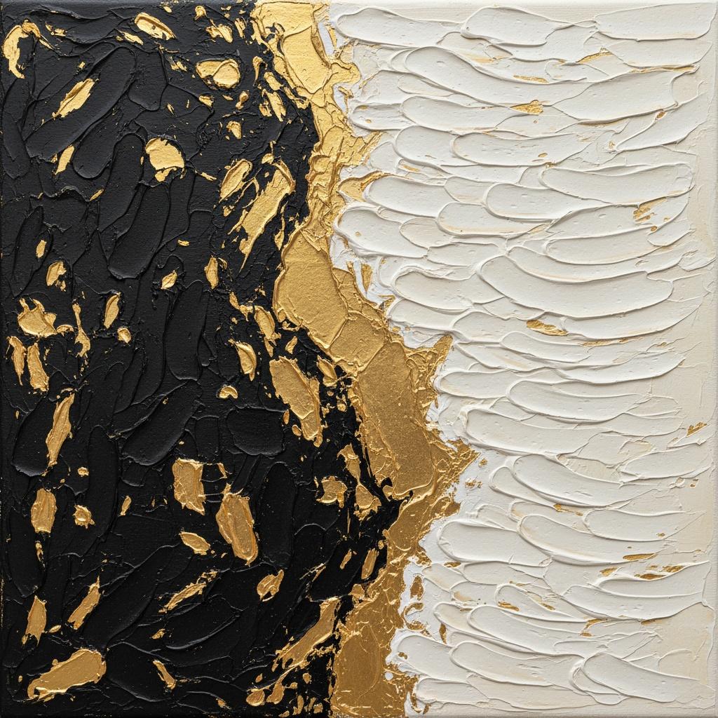 Fragmented Equilibrium: A Monolithic Study In Gilded Shadow And Radiant Texture — David Moreau
