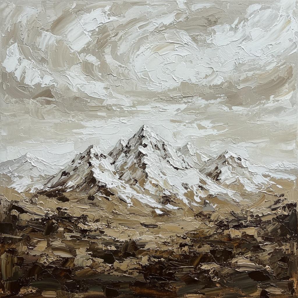 Monolithic Echoes In Umber And Cream: A Sculptural Study Of Fragmented Peaks — David Moreau