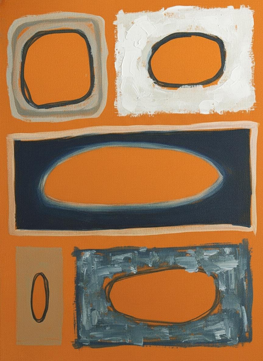 Monolithic Echoes Of Burnt Orange And Slate In A Singular Abstract Composition — Laurent Fabre