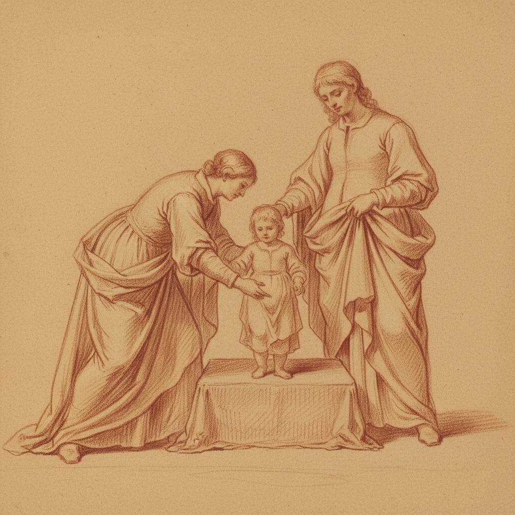 The Sanguine Grace Of Early Steps: A Study In Chiaroscuro Intimacy — Marc Duvallier