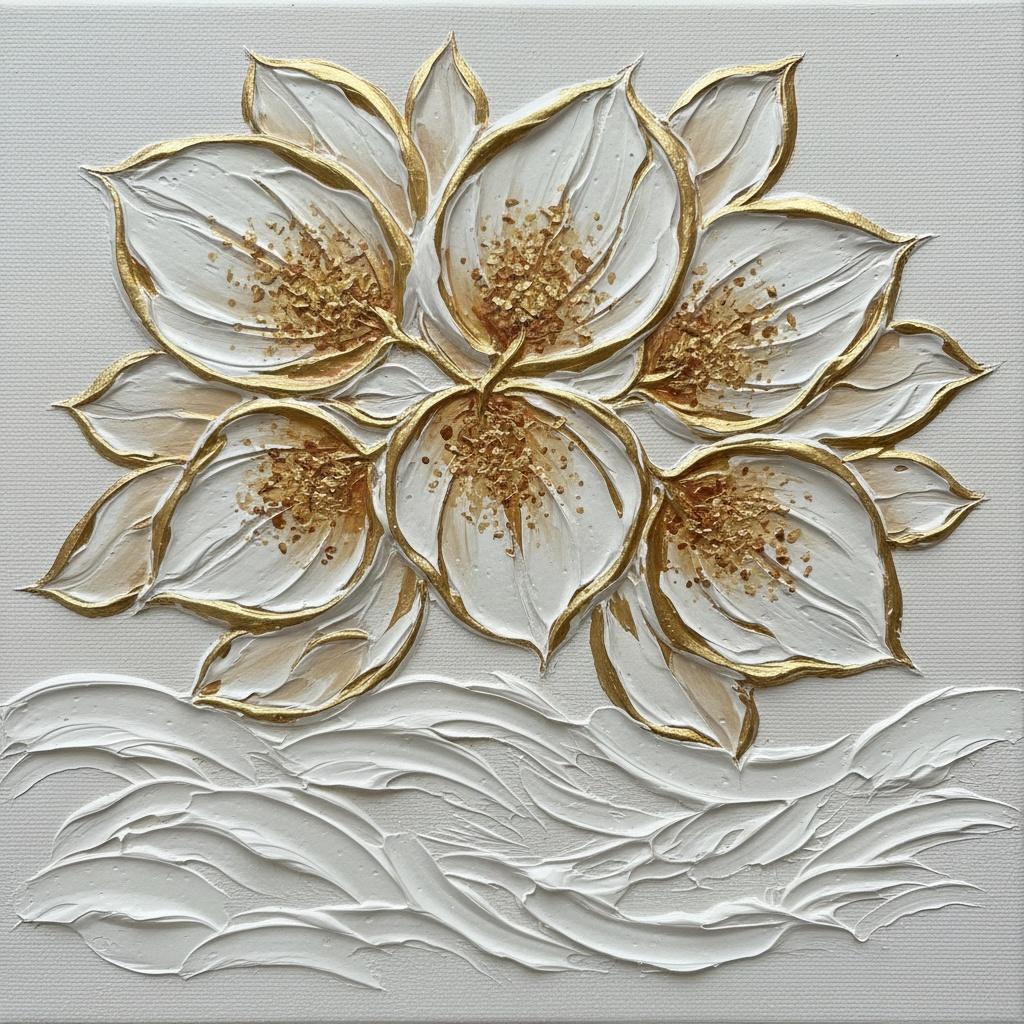 Gilded Radiance: A Monumental Sculptural Study In White And Liquid Gold — David Moreau